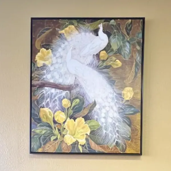 Ivory Peacock Painting